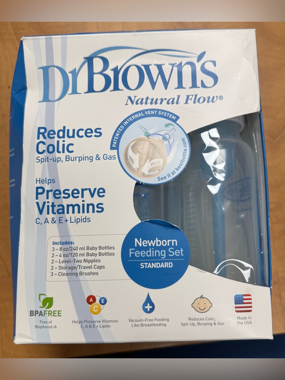 🍼 Dr. Brown's Natural Flow Newborn Feeding Set Baby Bottles BPA Free NIB